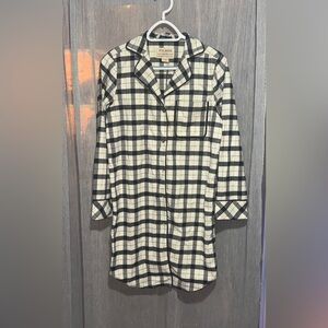 NWT Filson pajama dress xs black white/ cream check plaid